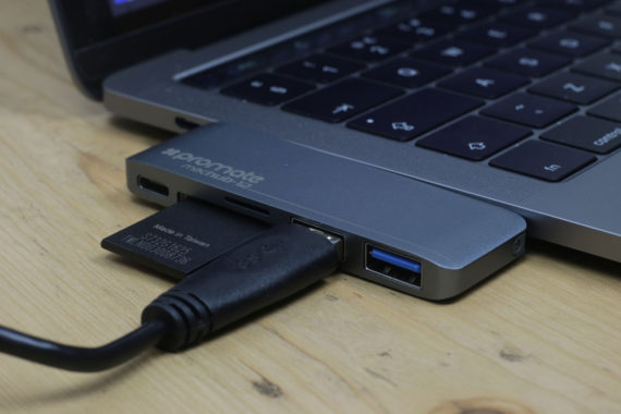 Promate MacHub-12 USB-C to USB3, SD, microSD Adapter